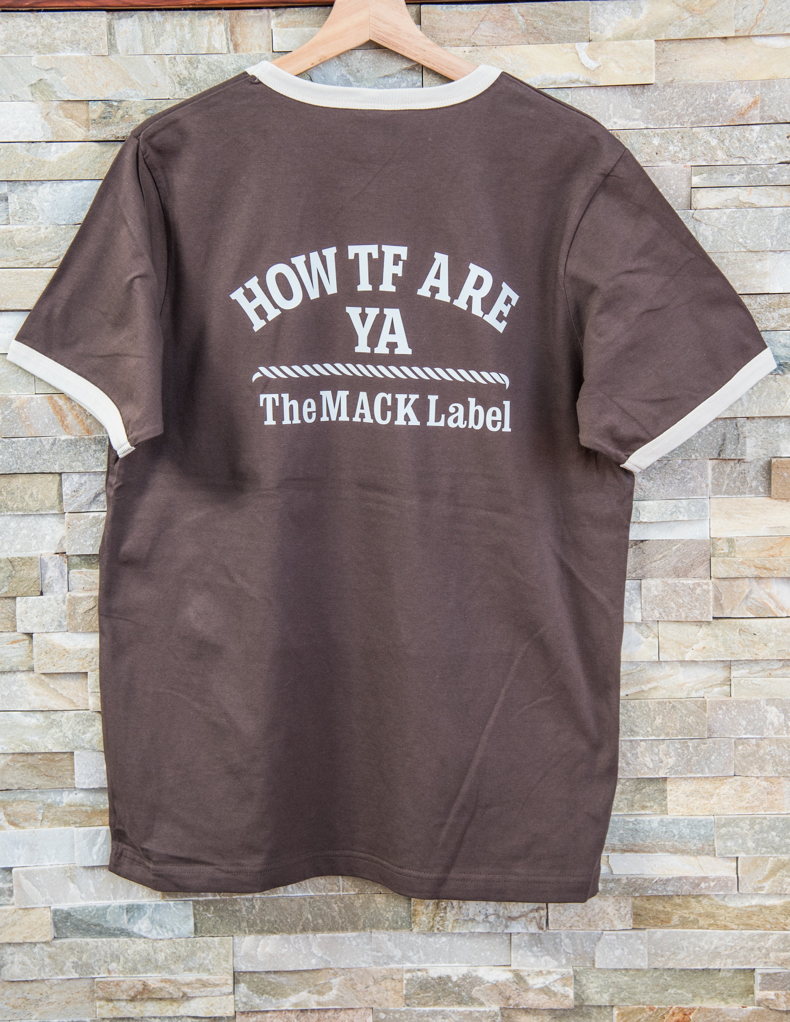 The MACK Ringer Tee (brown with cream trim)
